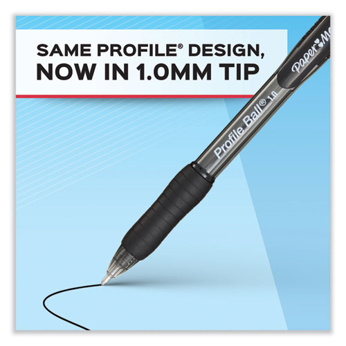 Picture of Profile Ballpoint Pen, Retractable, Medium 1 mm, Blue Ink, Translucent Blue Barrel, 36/Pack