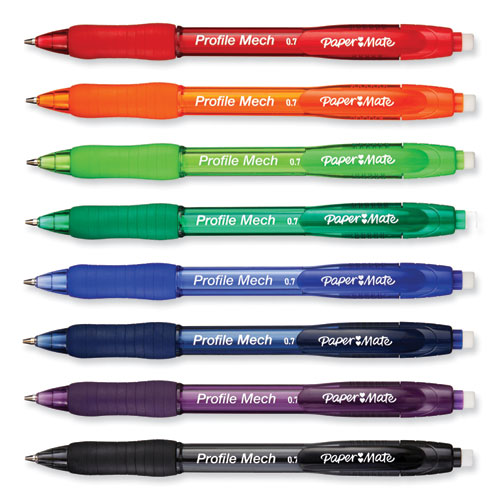 Picture of Profile Mechanical Pencils, 0.7 mm, HB (#2), Black Lead, Assorted Barrel Colors, 8/Pack