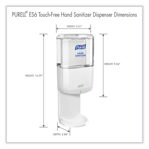 Picture of ES6 Touch Free Hand Sanitizer Dispenser, 1,200 mL, 5.25 x 8.56 x 12.13, White