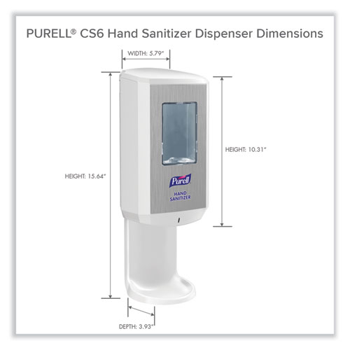 Picture of CS6 Hand Sanitizer Dispenser, 1,200 mL, 5.79 x 3.93 x 15.64, White