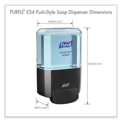 Picture of ES4 Soap Push-Style Dispenser, 1,200 mL, 4.88 x 8.8 x 11.38, Graphite