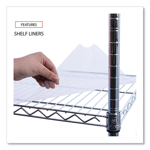 Picture of 5-Shelf Wire Shelving Kit with Casters and Shelf Liners, 36w x 18d x 72h, Silver