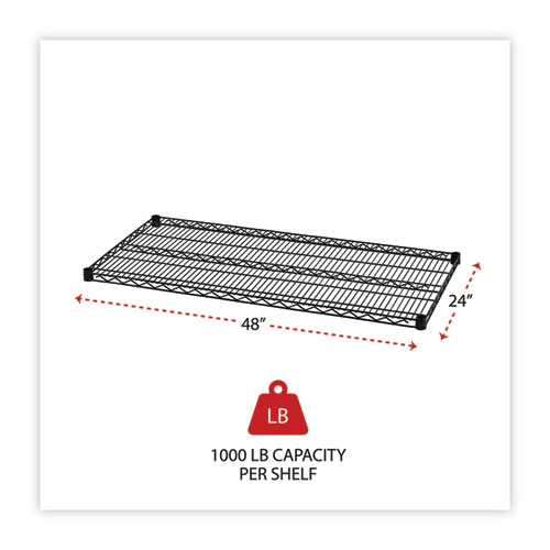 Picture of Industrial Wire Shelving Extra Wire Shelves, 48w x 24d, Black, 2 Shelves/Carton