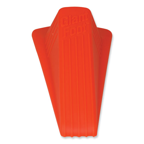 Picture of Giant Foot Doorstop, No-Slip Rubber Wedge, 3.5w x 6.75d x 2h, Safety Orange