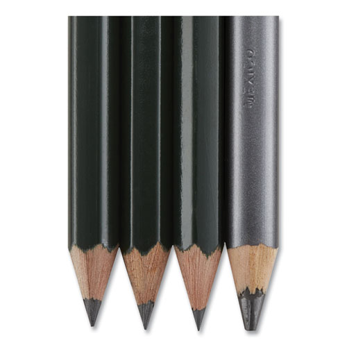 Picture of Scholar Graphite Pencil Set, 2 mm, Assorted Lead Hardness Ratings, Black Lead, Dark Green Barrel, 4/Set