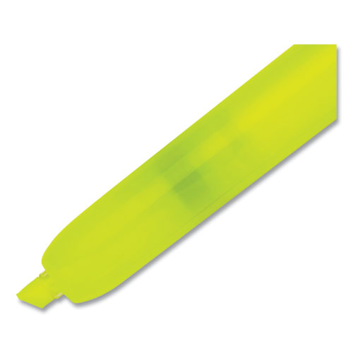 Picture of Retractable Highlighters, Fluorescent Yellow Ink, Chisel Tip, Yellow/Black Barrel, Dozen