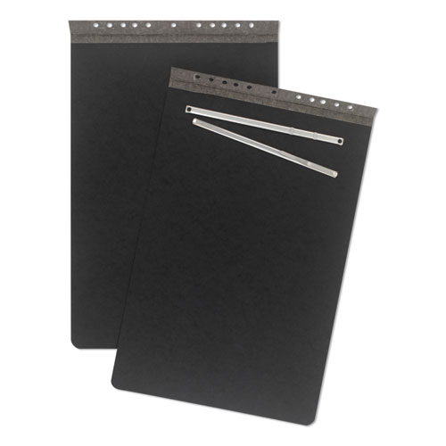 Picture of Pressboard Report Cover with Tyvek Reinforced Hinge, Two-Piece Prong Fastener, 3" Capacity, 11 x 17, Black/Black