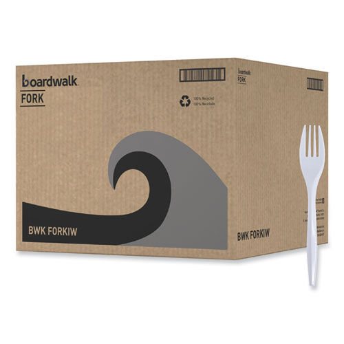 Picture of Mediumweight Wrapped Polypropylene Cutlery, Fork, White, 1000/Carton