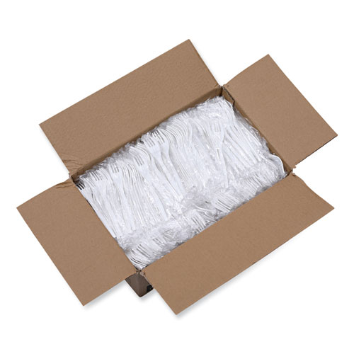 Picture of Mediumweight Wrapped Polypropylene Cutlery, Fork, White, 1000/Carton