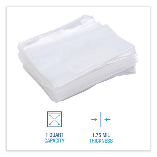 Picture of Reclosable Food Storage Bags, 1 qt, 1.75 mil, 7" x 8", Clear, 500/Box