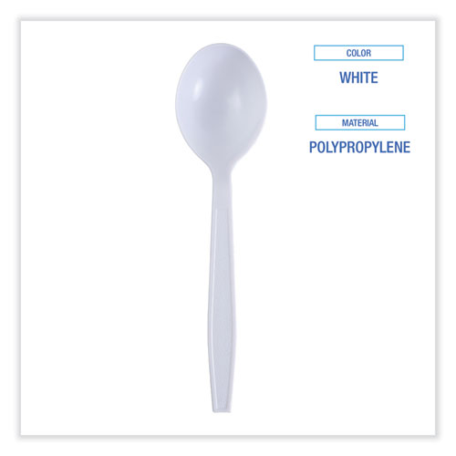 Picture of Heavyweight Wrapped Polypropylene Cutlery, Soup Spoon, White, 1,000/Carton