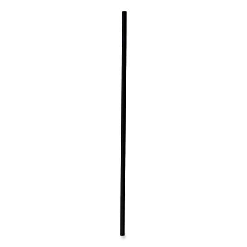 Picture of Single-Tube Stir-Straws, 5.25", Polypropylene, Black, 1,000/Pack, 10 Packs/Carton