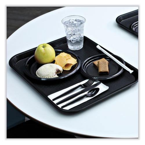 Picture of Heavyweight Wrapped Polystyrene Cutlery, Teaspoon, Black, 1,000/Carton