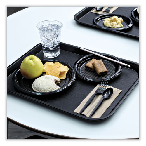 Picture of Heavyweight Wrapped Polystyrene Cutlery, Teaspoon, Black, 1,000/Carton