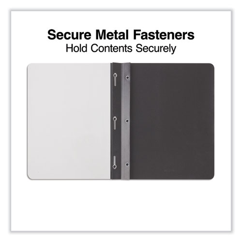 Picture of Clear Front Report Cover with Fasteners, Three-Prong Fastener, 0.5" Capacity, 8.5 x 11, Clear/Black, 25/Box