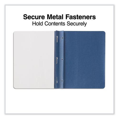 Picture of Clear Front Report Cover, Prong Fastener, 0.5" Capacity, 8.5 x 11, Clear/Dark Blue, 25/Box