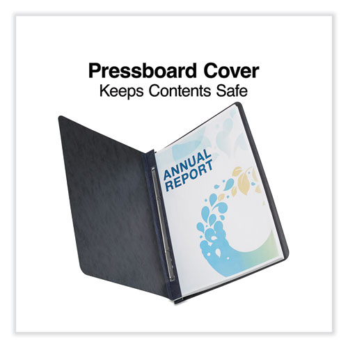 Picture of Pressboard Report Cover, Two-Piece Prong Fastener, 3" Capacity, 8.5 x 11, Black/Black