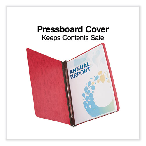 Picture of Pressboard Report Cover, Two-Piece Prong Fastener, 3" Capacity, 8.5 x 11, Executive Red/Executive Red
