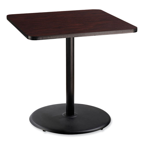 Picture of Cafe Table, 36w x 36d x 36h, Square Top/Round Base, Mahogany Top, Black Base