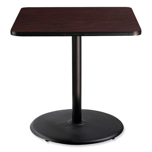Picture of Cafe Table, 36w x 36d x 36h, Square Top/Round Base, Mahogany Top, Black Base