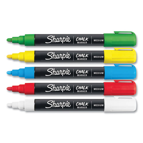 Picture of Wet-Erase Chalk Marker, Medium Bullet Tip, Assorted Colors, 5/Pack