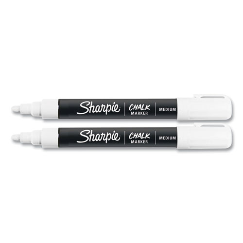 Picture of Wet-Erase Chalk Marker, Medium Bullet Tip, White, 2/Pack