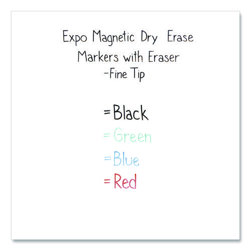 Picture of Magnetic Dry Erase Marker, Fine Bullet Tip, Assorted Colors, 4/Pack