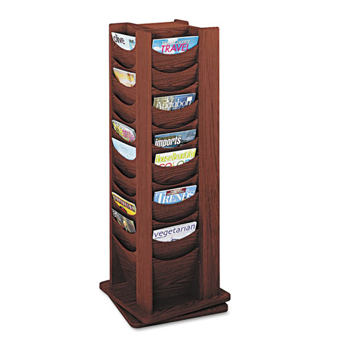 Picture of Rotary Display, 48 Compartments, 17.75w x 17.75d x 49.5h, Mahogany