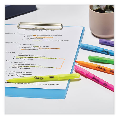 Picture of Pocket Style Highlighters, Assorted Ink Colors, Chisel Tip, Assorted Barrel Colors, 5/Set