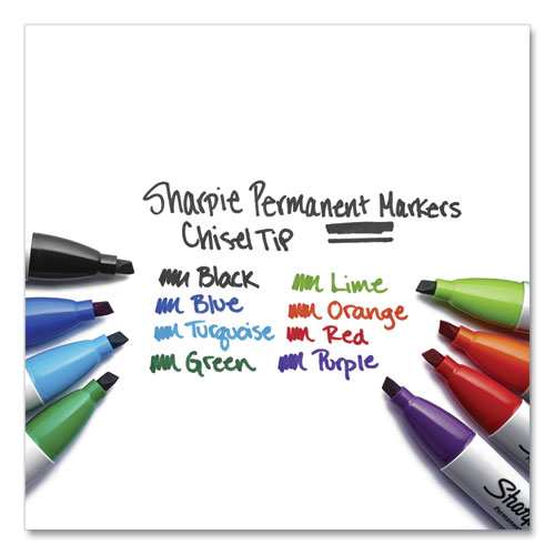 Picture of Chisel Tip Permanent Marker, Medium Chisel Tip, Black, Dozen