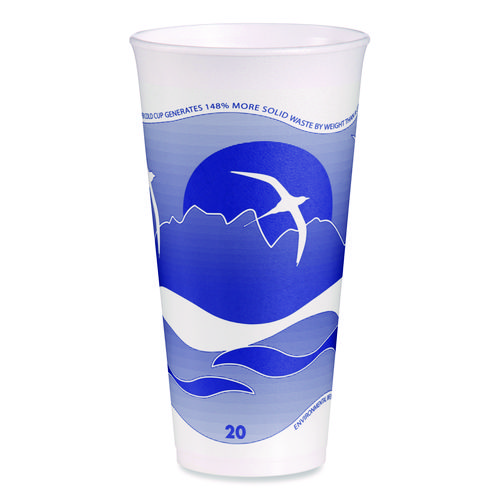 Picture of Horizon Hot/Cold Foam Drink Cups, 20 oz, Purple/White, 20/Sleeve, 25 Sleeves/Carton