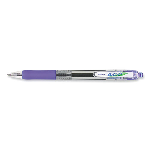 Picture of ECO Jimnie Clip Ballpoint Pen, Retractable, Medium 1 mm, Blue Ink, Clear/Blue Barrel, 12/Pack