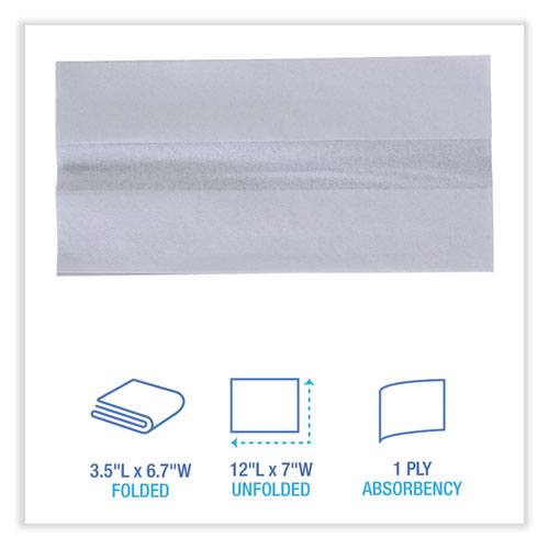 Picture of Tallfold Dispenser Napkin, 12" x 7", White, 500/Pack, 20 Packs/Carton