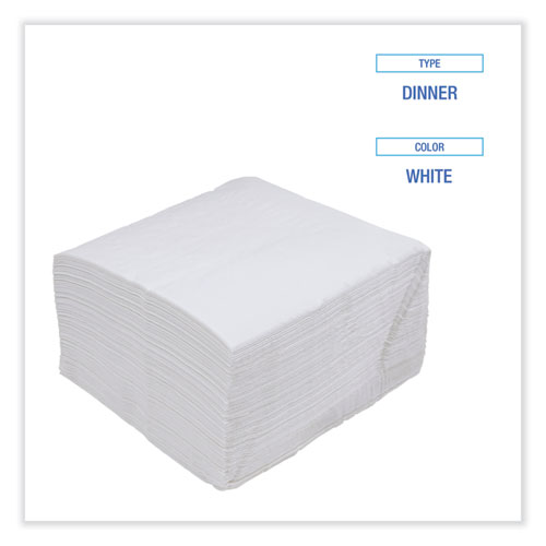 Picture of Dinner Napkin, 1-Ply, 17 x 17, White, 250/Pack, 12 Packs/Carton