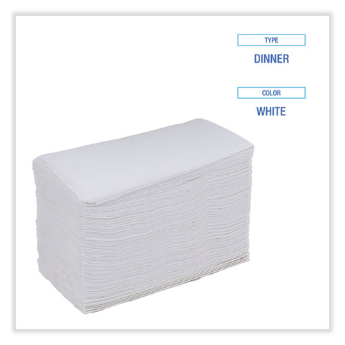 Picture of Dinner Napkin, 2-Ply, 17 x 15, White, 100/Pack, 30 Packs/Carton