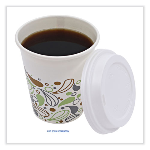 Picture of Deerfield Hot Cup Lids, Fits 10 oz to 20 oz Cups, White, Plastic, 50/Pack, 20 Packs/Carton