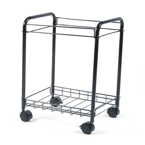 Picture of Desk Side File Cart, Metal, 1 Shelf, 1 Bin, 17.5" x 13" x 22", Black