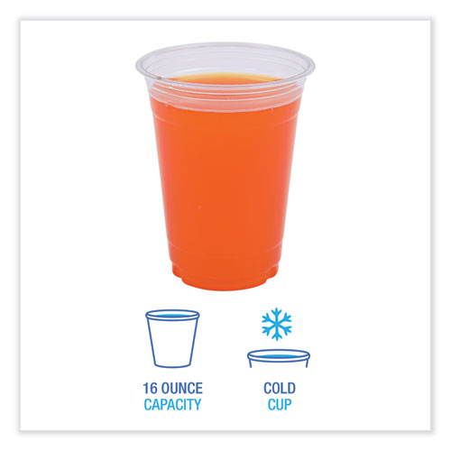 Picture of Clear Plastic Cold Cups, 16 oz, 50/Sleeve, 20 Sleeves/Carton