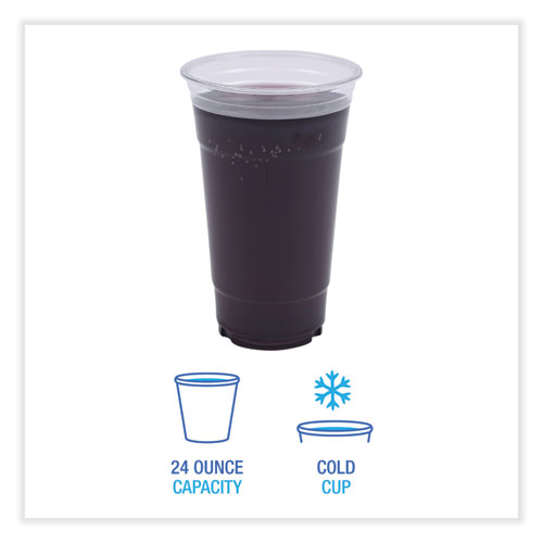 Picture of Clear Plastic Cold Cups, 24 oz, 50/Sleeve, 12 Sleeves/Carton