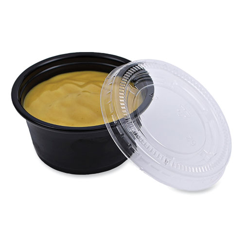 Picture of Souffle/Portion Cup Lids, Fits 1.5 oz and 2 oz Portion Cups, Clear, 2,500/Carton