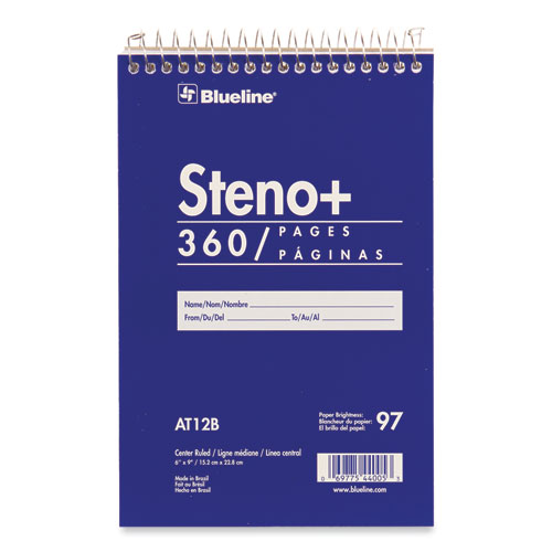 High-Capacity+Steno+Pad%2C+Medium%2FCollege+Rule%2C+Blue+Cover%2C+180+White+6+x+9+Sheets