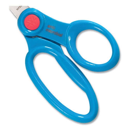 Picture of Kids' Scissors with Antimicrobial Protection, Pointed Tip, 5" Long, 2" Cut Length, Randomly Assorted Handle Color