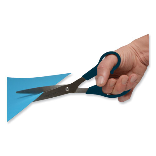 Picture of Value Line Stainless Steel Shears, 8" Long, 3.5" Cut Length, Offset Black Handle