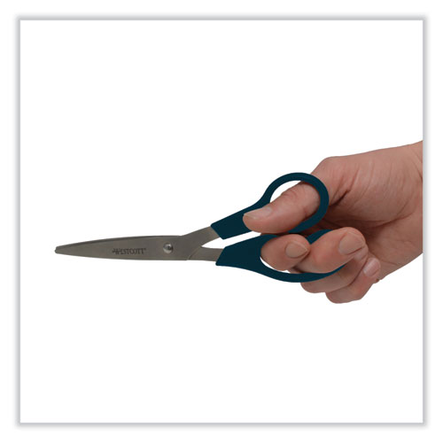 Picture of Value Line Stainless Steel Shears, 8" Long, 3.5" Cut Length, Offset Black Handle