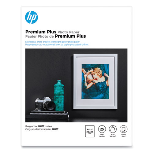 Picture of Premium Plus Photo Paper, 11.5 mil, 8.5 x 11, Glossy White, 25/Pack