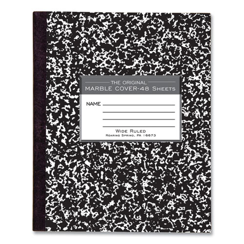 Picture of Marble Cover Composition Book, Wide/Legal Rule, Black Marble Cover, (48) 8.5 x 7 Sheets