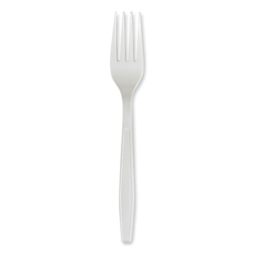 Picture of Heavyweight Polypropylene Cutlery, Fork, White, 1000/Carton
