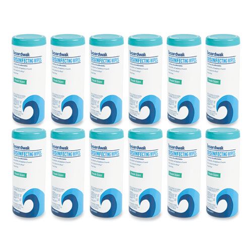 Picture of Quat-Based Disinfecting Wipes, 7 x 8, Fresh Scent, 35/Canister, 12 Canisters/Carton