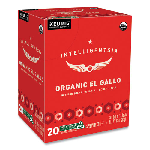 Picture of El Gallo Organic Coffee K-Cups, Light Roast, 20/Box