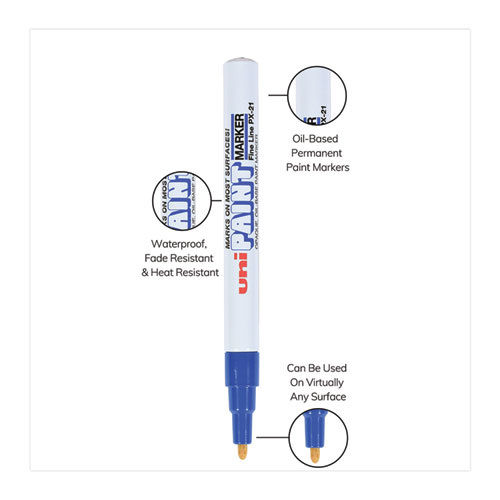 Picture of Permanent Marker, Fine Bullet Tip, Blue